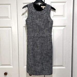 michael kors grey and navy tweed dress
